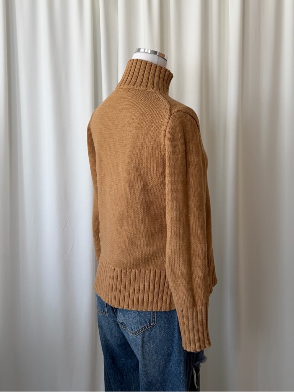 J.Crew Cotton Turtleneck Sweater Tan size small. - Picture 7 of 12